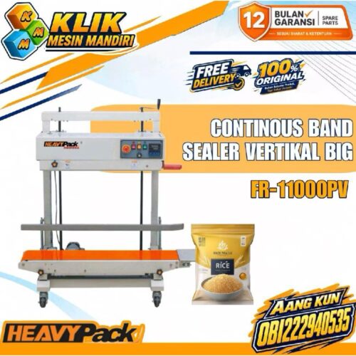 Mesin Continuous Band Sealer Vertikal FR-1100PV Heavypack