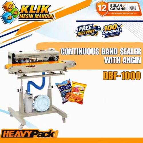Mesin Continuous Band Sealer With Gas Flushing Blower DBF-1000 Heavypack